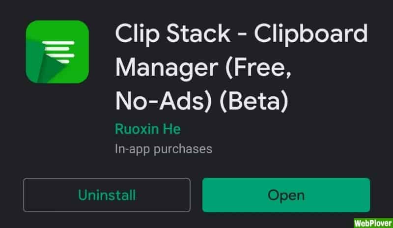 clipStack app - WebPlover