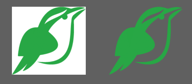 logo in JPEG (left) and PNG (right) formats showing trasparency.